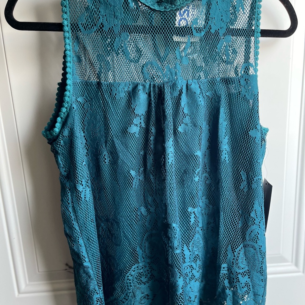 Sweet Rain Teal Lace Top